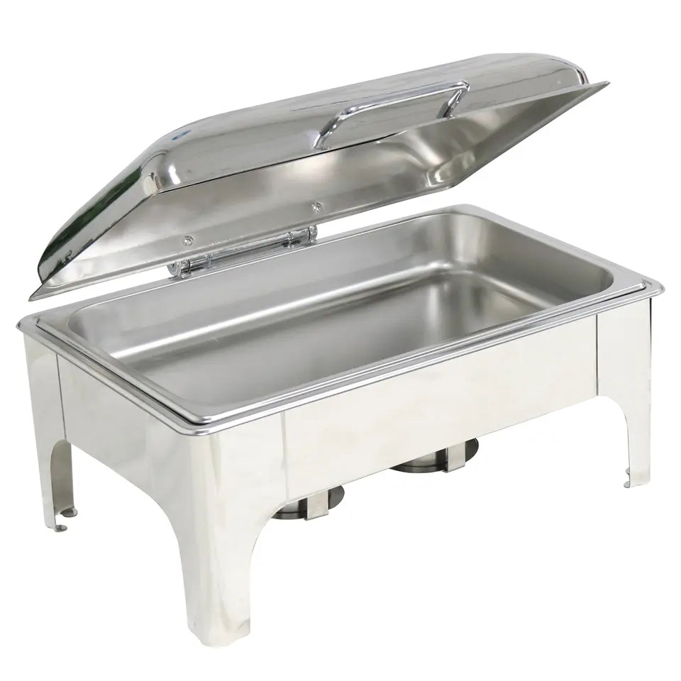 9L Hydraulic Chafing Dish with Window Catering Equipment Chafers Buffet Set Server Food Warmers for Commercial Restaurant Hotel