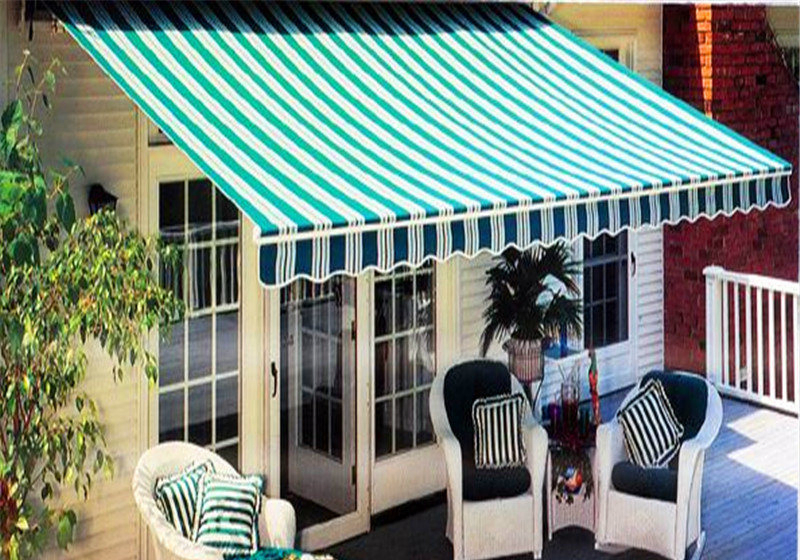 Auto Waterproof Acrylic Fabric Outdoor Shading Folding Arm Full Cassette Awning