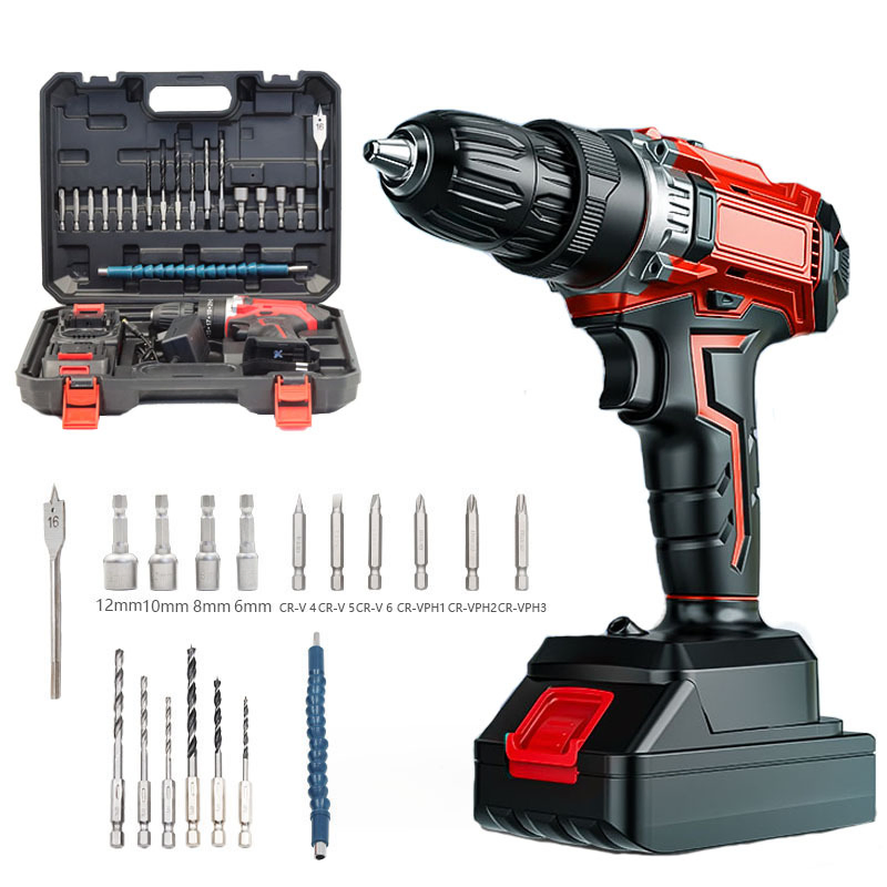 Power Work Tools 24V Cordless Electric Drill Hammer Rechargeable Electric Screwdriver