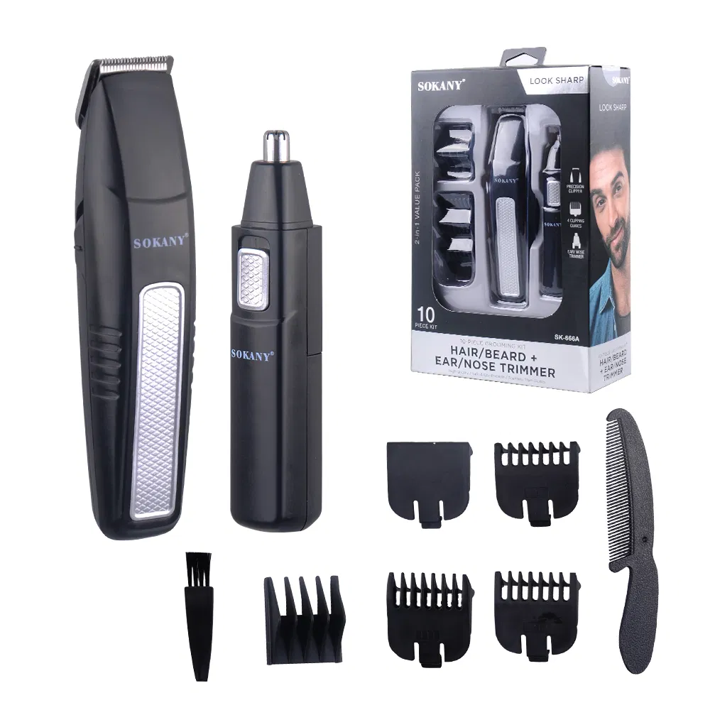 Stock 2 in 1 Wholesale Electric Body Groin Hair Ear Nose Men Grooming Trimmer Kit