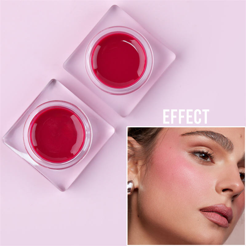 Natural Lightweight Hydrates Skin Glowy Satiny Powder Finish Jelly Texture Lip and Cheek Blurry Pudding Pot Lipstick and Blush