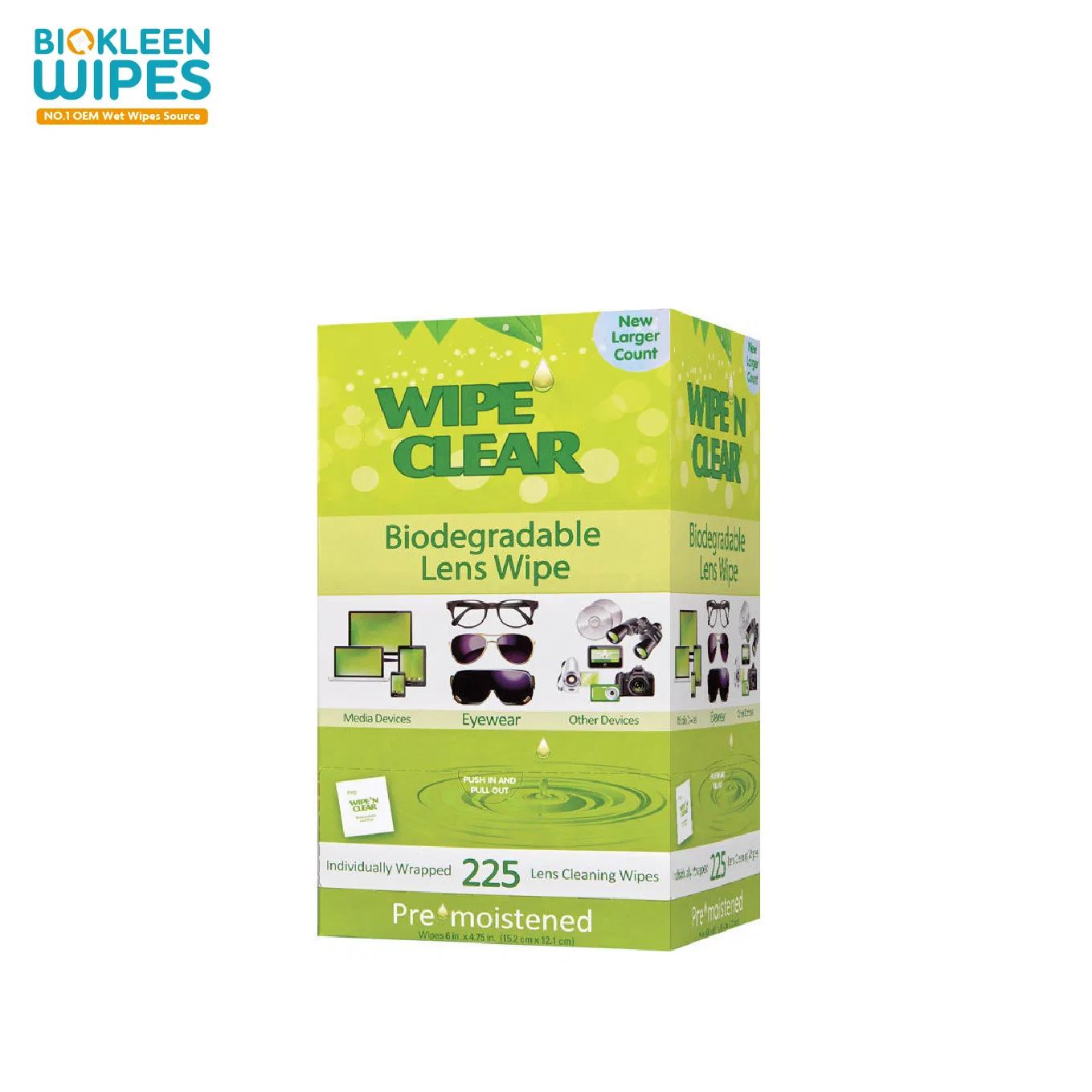 Biokleen 200 Pack Single Pack Lens Wipes Camera One-off Lens Cleaning Wipes Lens Screen Cleaning Wipes