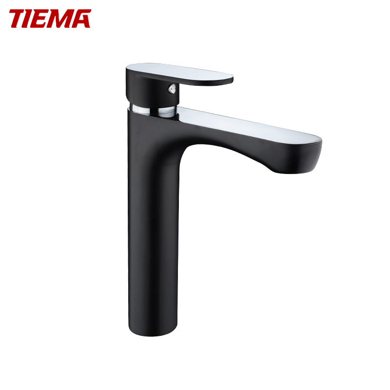 Смеситель для раковины Tiema Black Brass Waterfall