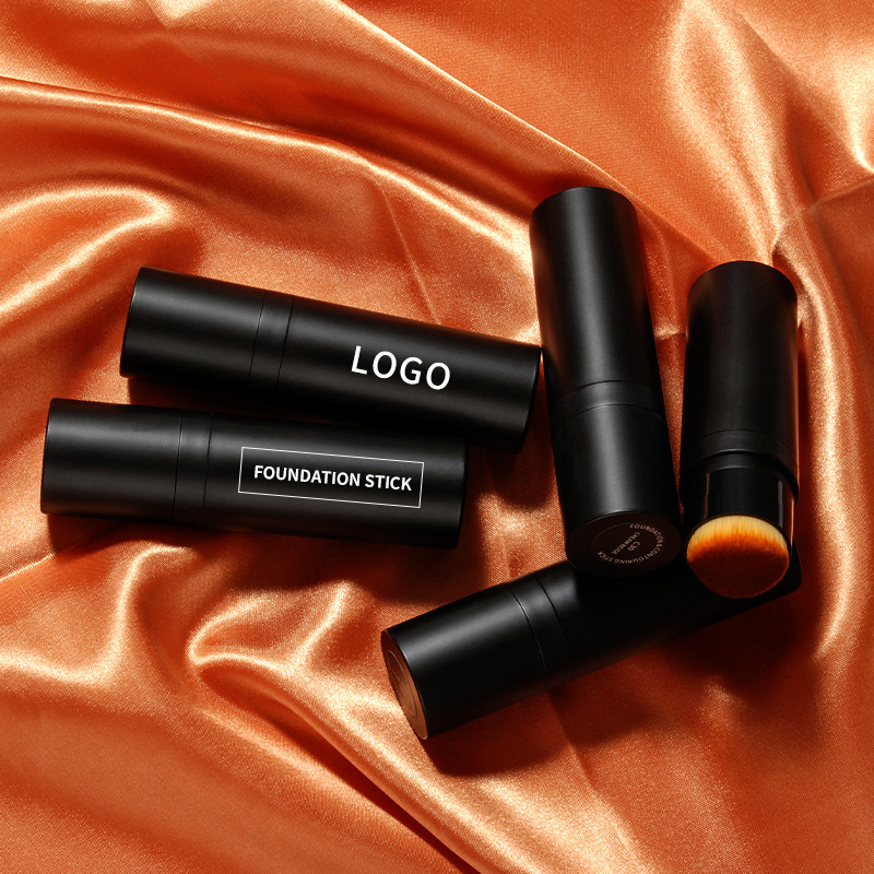 Waterproof Full Coverage Vegan Duo-End Bronzer Makeup Foundation Contour Stick with Brush