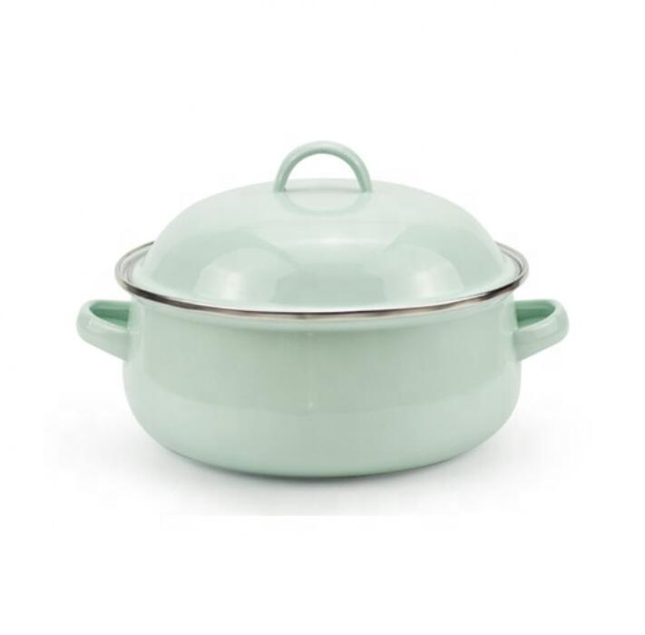 16-24cm 673dg-K 5PCS Black Pot Turkish Cast-Iron Cookware Kitchen Cooking Pot Enamel Casserole Set Enamelware