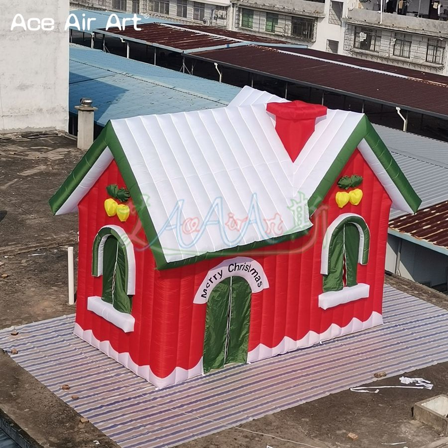 Popular 6mlx3MW Inflatable Christmas House Christmas House Tent Santa Grotto with Air Blower for Event Outdoor Decoration