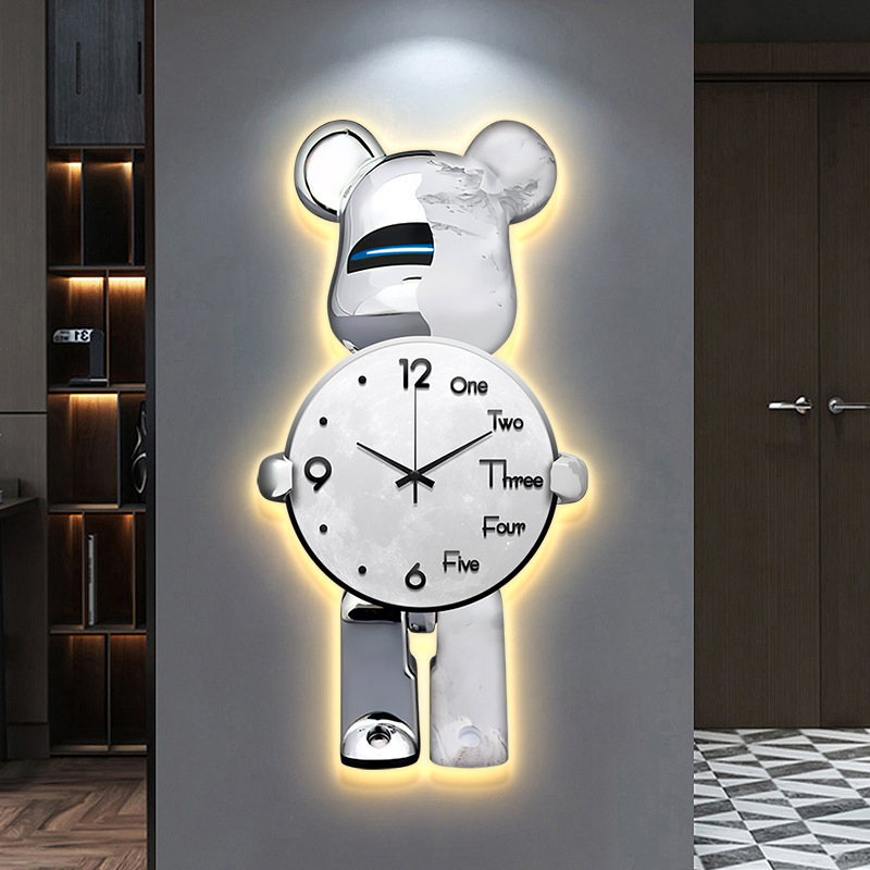 Pink Kaws Decorative Wall LED Clock for Children Room Gift