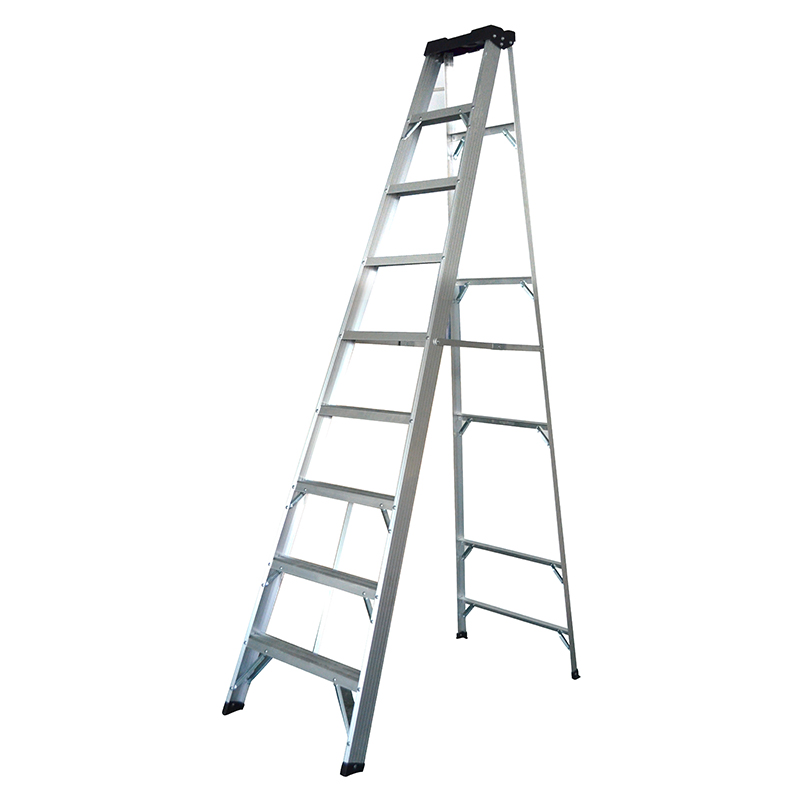 4 Steps Aluminum One Sided Step Ladder with Plastic Tray with 150kg Loading Capacity