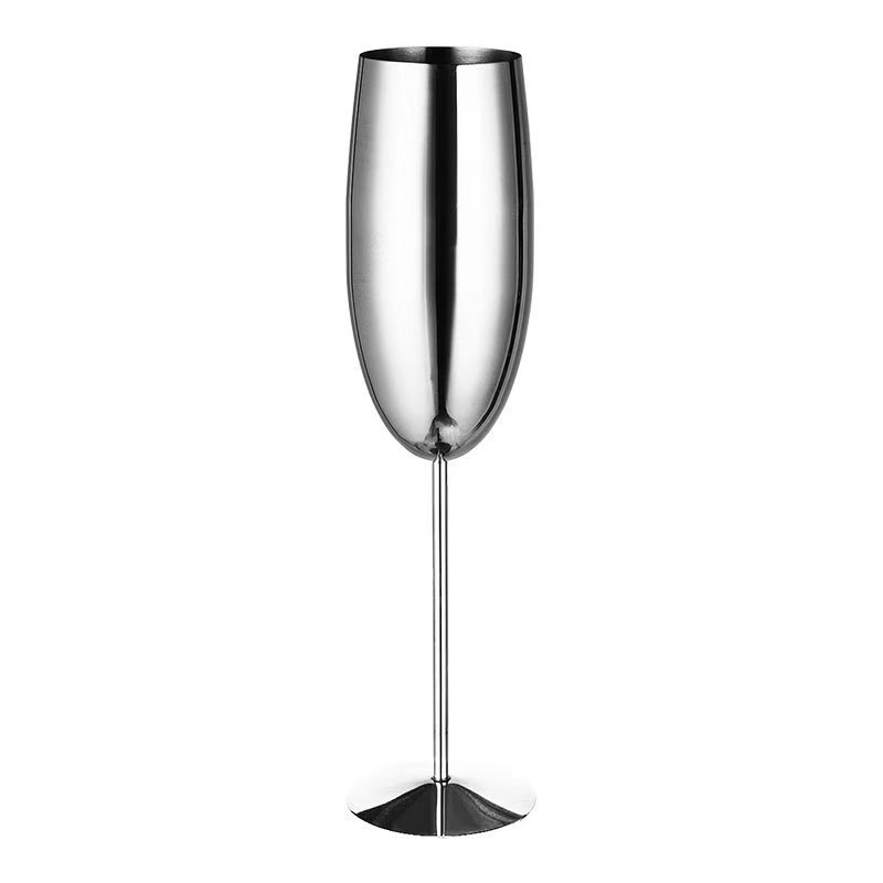Elegant Thin-Legged 304 Stainless Steel Cocktail and Wine Glasses