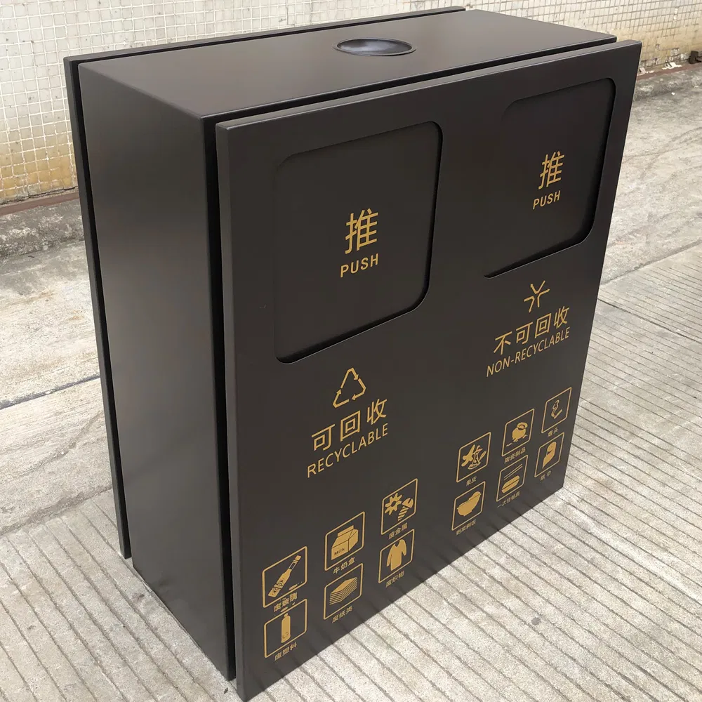 Двухсекционный уличный мусорный бак с эмалью