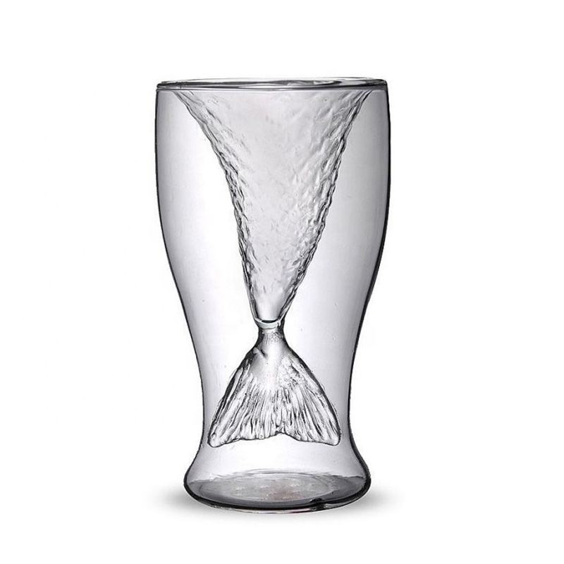 Creative Mermaid Cocktail Glasses Double Wall Glass Wine Cup