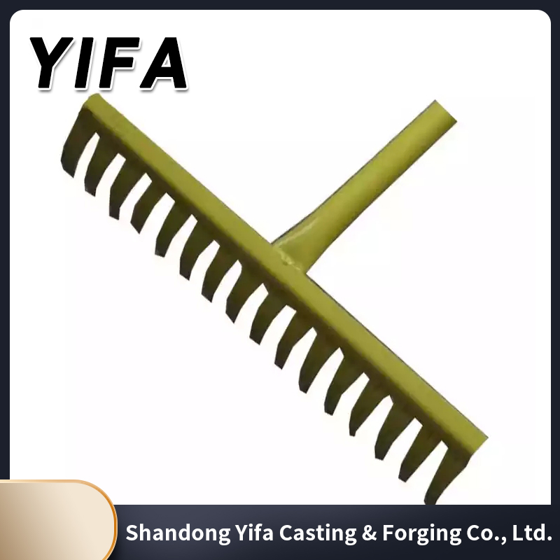 Wholesale Professional Garden 12 Teeth Tines Shrub Glass Metal Carbon Steel Retractable Black Leaf Rake Carbon Steel Rake with Handle