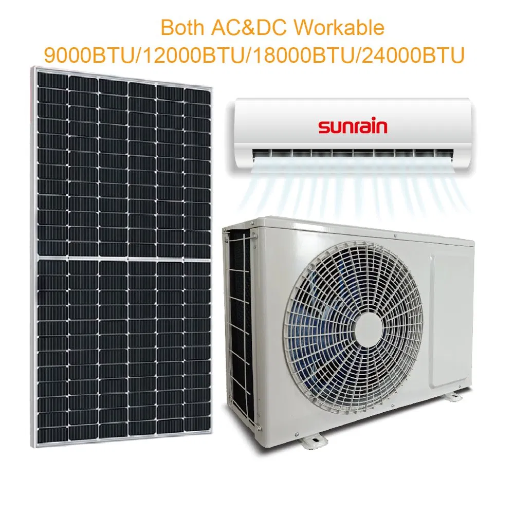 Sunrain China 24000BTU Wall Mounted Solar Air Conditioner Hybrid with Solar Power System