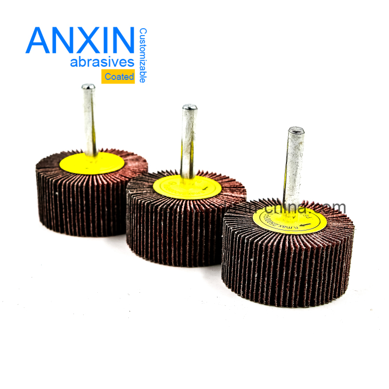 Mounted Flap Wheel with 6mm 6.35mm Shank for Internal Surfaces of Stainless Steel