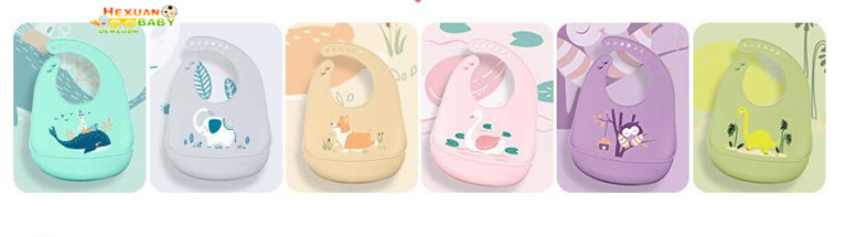 Many Design Soft Waterproof Baby Bowl Set Kids Silicone Placemats with Snap Button Closure Washable Baby Bibs with Pocket