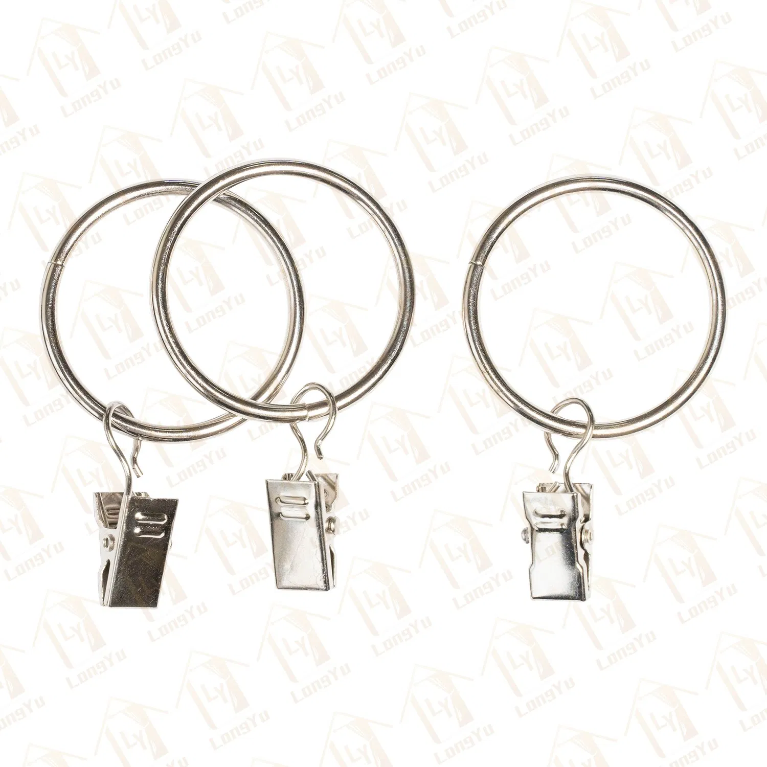 Window Metal Curtain Rod Rings, Curtain Pole Clips