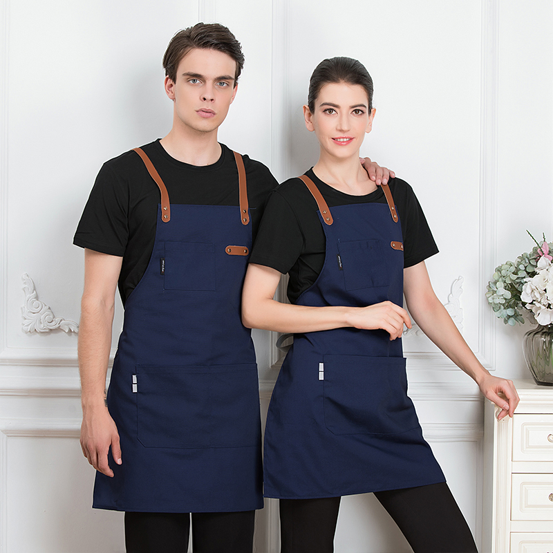 Stylish Minimalist Bib Apron for Waiters with Pocket
