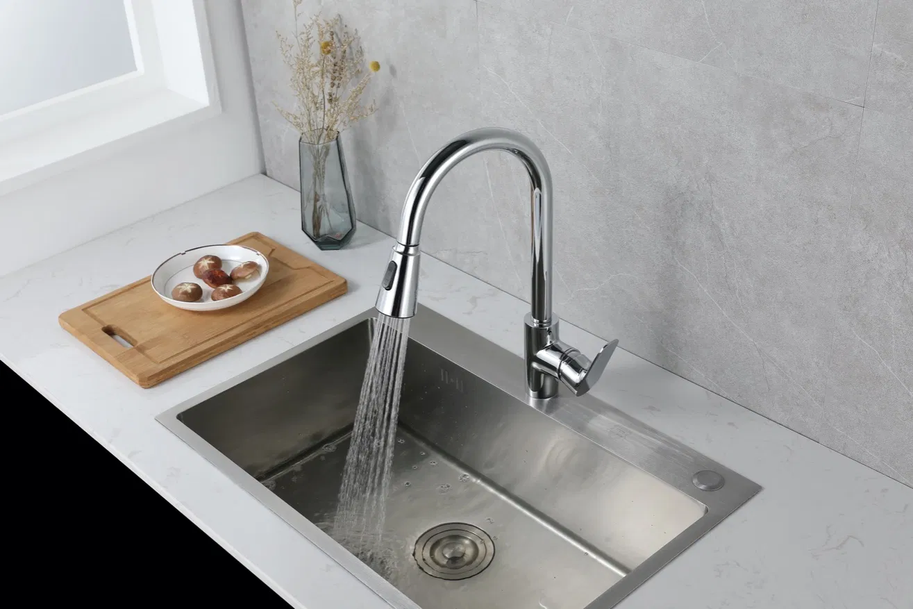New Design Upc Watermark-Ink Brass Kitchen Sink Pull out Water Tap Kitchen Faucet