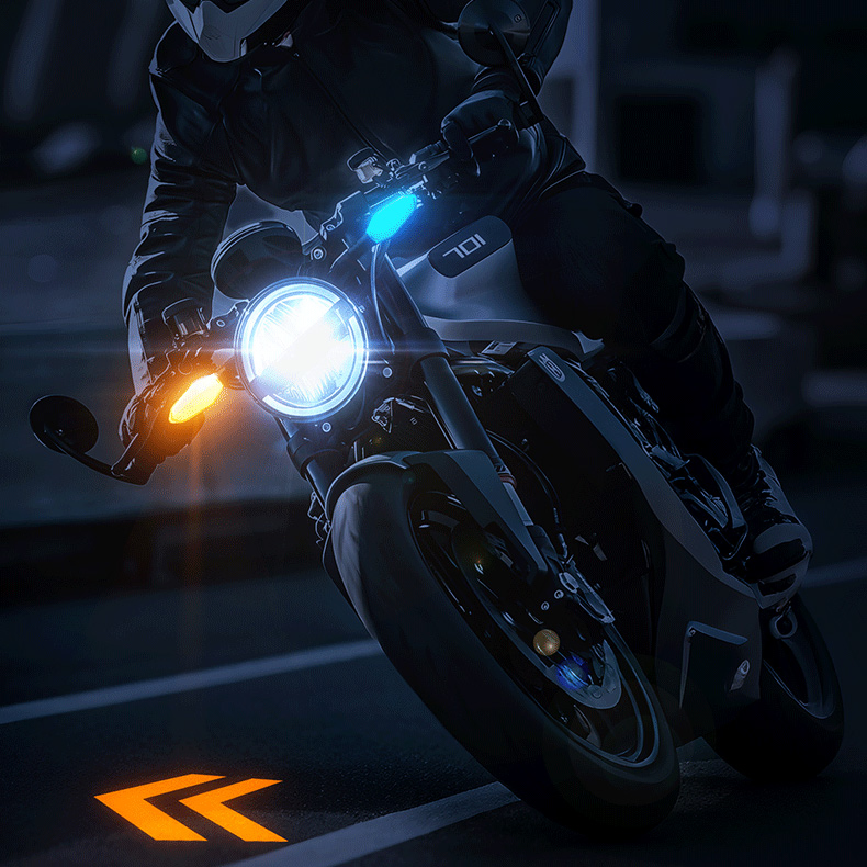 Универсальный RGB-поворотник для мотоцикла с проектором