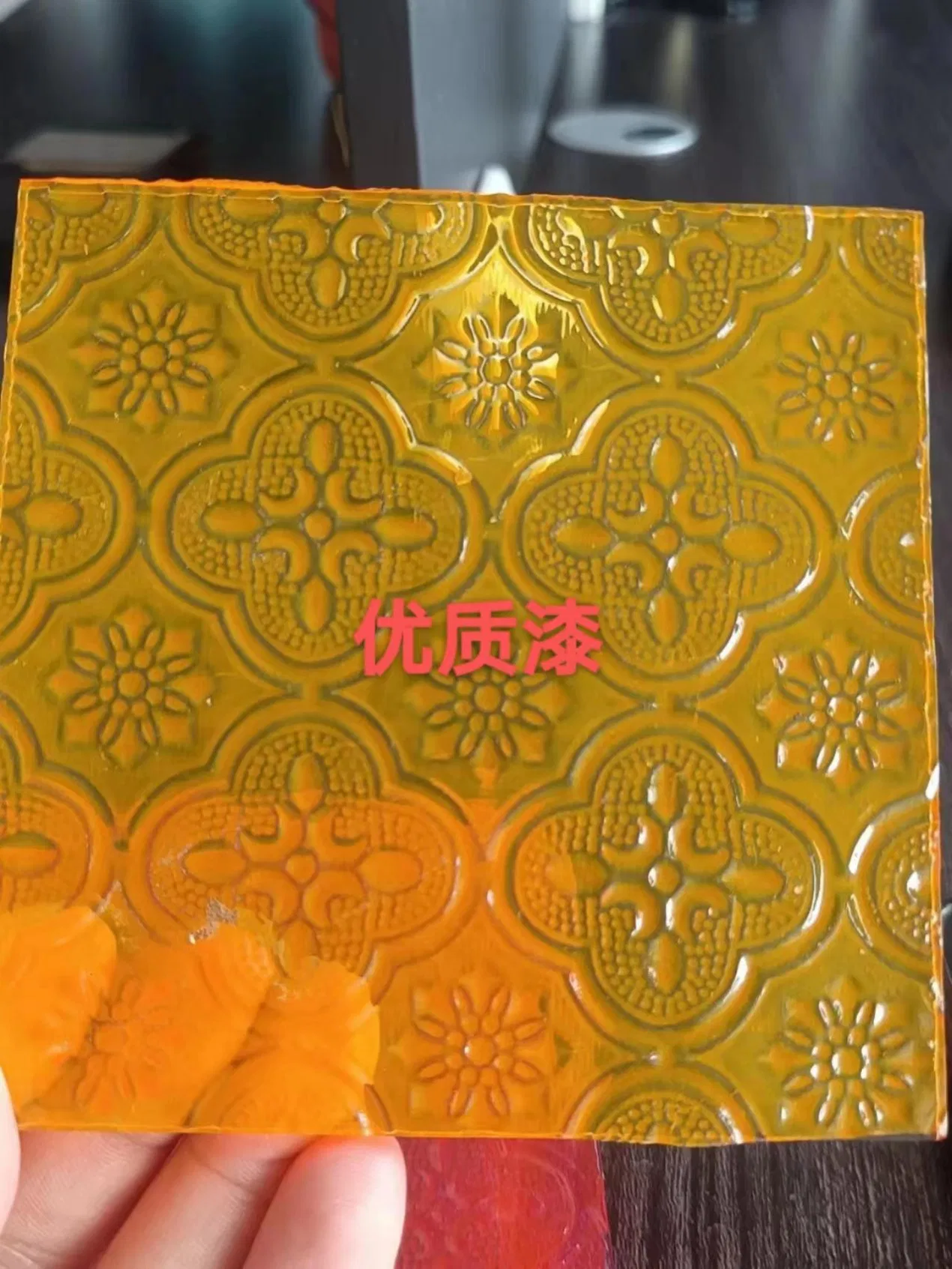 4mm-8mm Golden Yellow Red Green Blue Grey Brown Colors Painted Patterned Glass