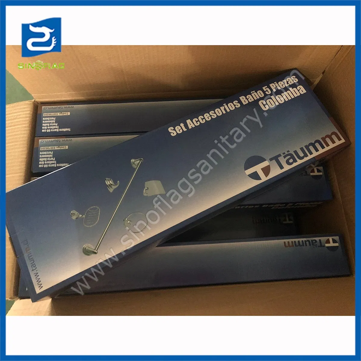 Zinc Set Accessories Bath 5 Pieces Metal Bathroom Fitting