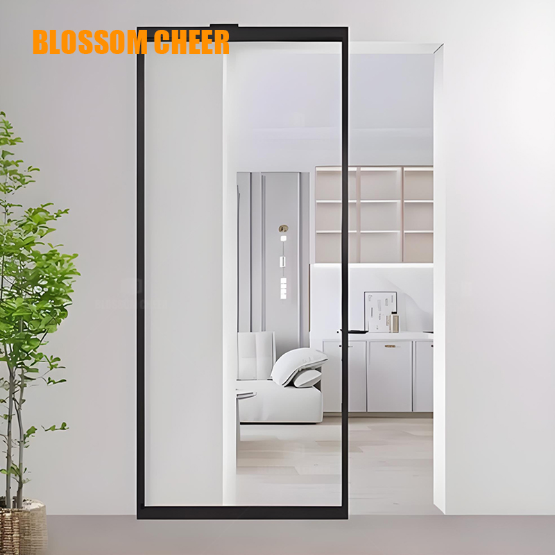 Invisible Aluminum Frameless Interior Room Modern Design Wall Mount Ghost Sliding Door
