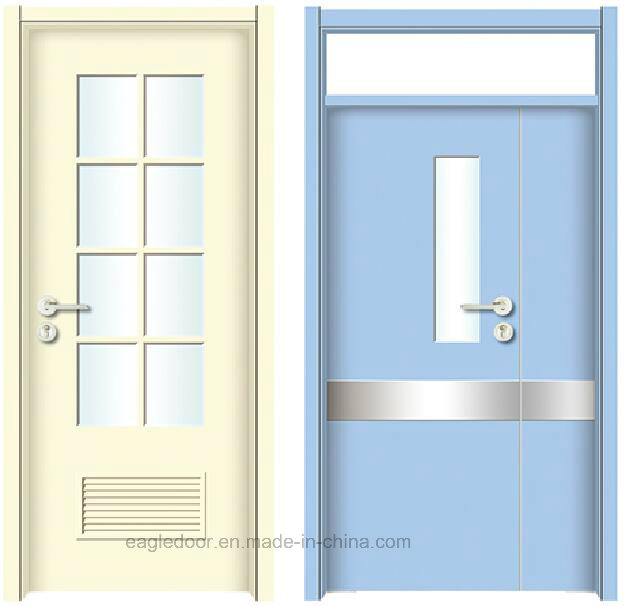 Simple Designs Modern Hospital Wood Door Design Melamine Finish Door Bedroom Interior Wooden Door (EI-HP0305)