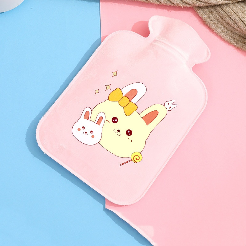 Cute Cartoon Lint Hot Water Bag Thickened Explosion-Proof Hand Warmer