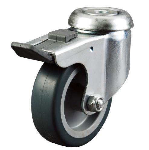 Factory Price Industrial Medium Duty 100mm Swivel Hollow Kingpin Castor Wheels with Thermoplastic Rubber Wheel