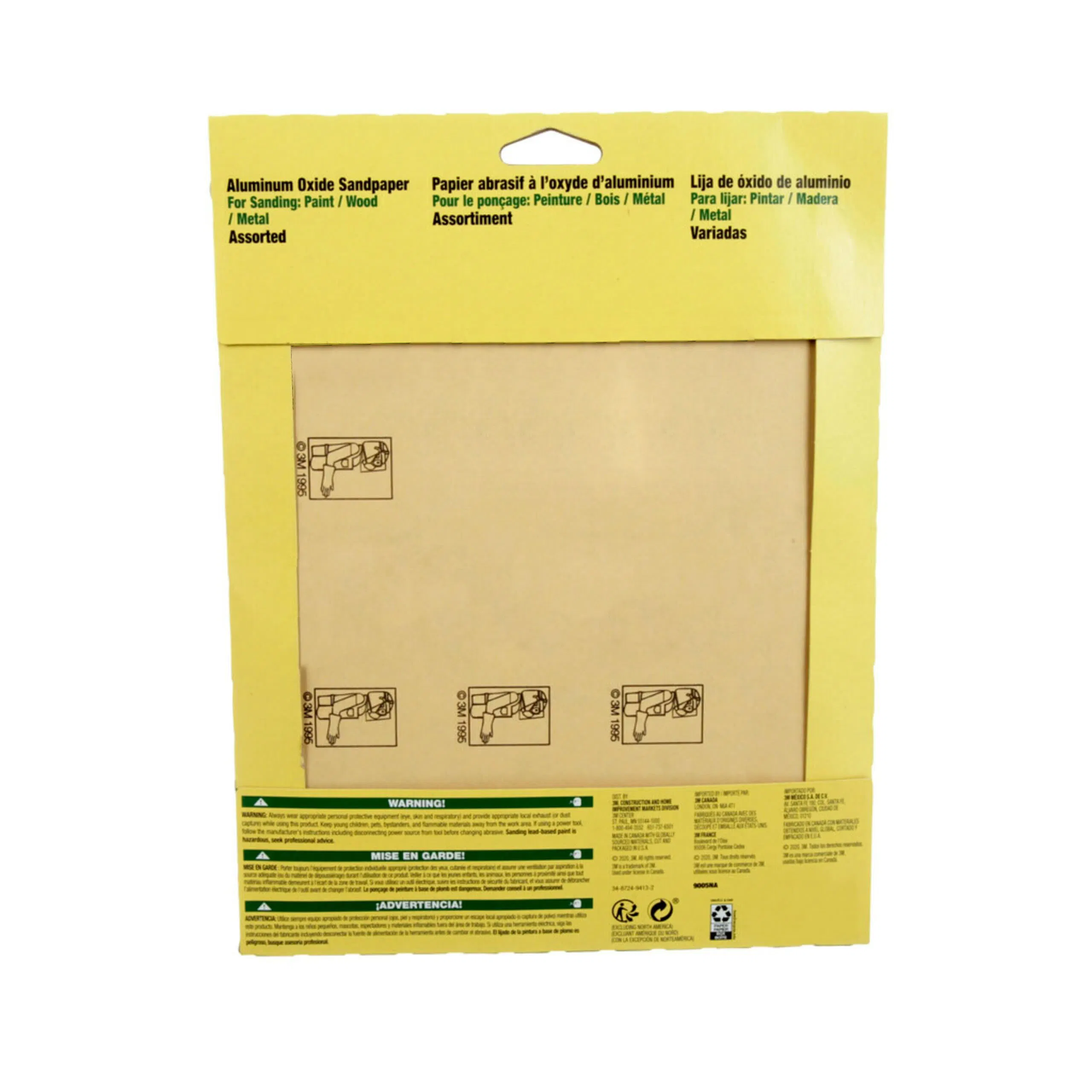 3m Aluminum Oxide Sandpaper 5 Sheets Assorted Grit 100-150-220 9-in X 11-in