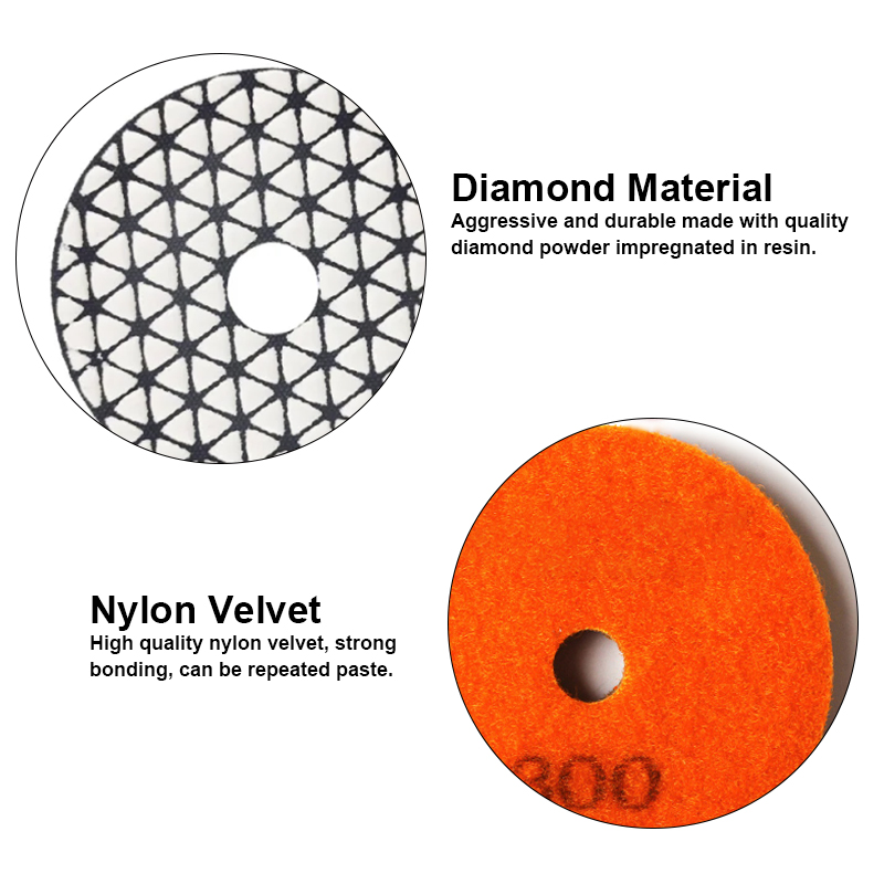 4 Inch 100mm Good Quality Marble Granite Polishing Tools Diamond Dry Polishing Pad for Stone Quartz Concrete