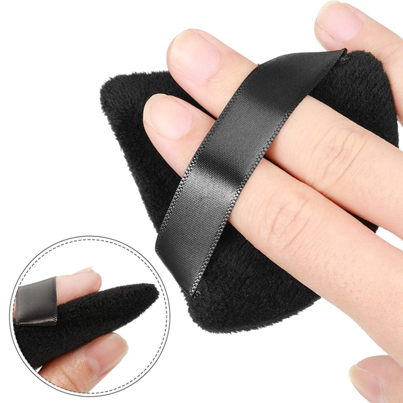New Design Triangle Shaped Cosmetic Cotton Makeup Foundation Sponge Powder Puff with Ribbon Private Label