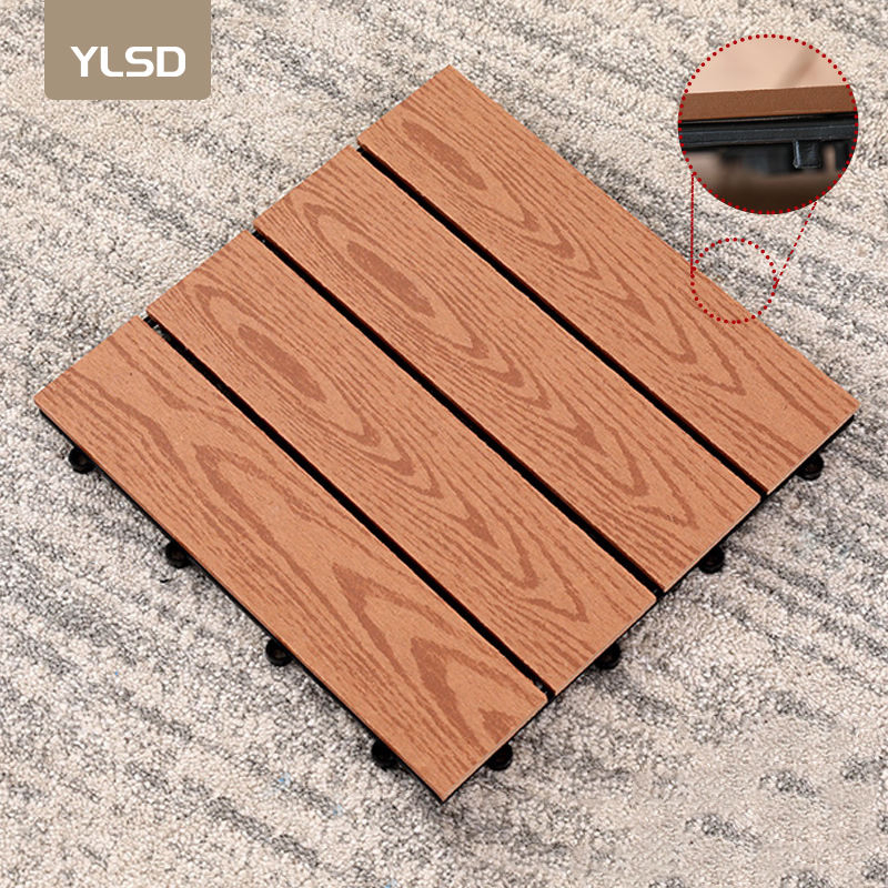 Waterproof Cheap Price Wood Plastic Composite Interlocking Decking Tiles WPC DIY Floor 300*300mm