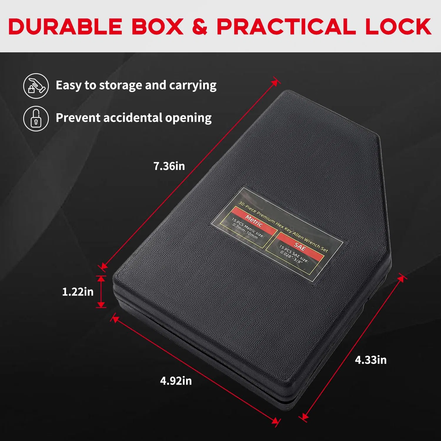 Hex Head Key Allen Wrench Tool Set Organizer Kit Alloy Steel