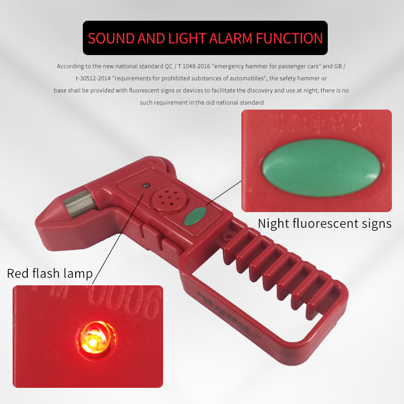 Anti-Theft Sound and Light Alarm Car Emergency Escape Hammer