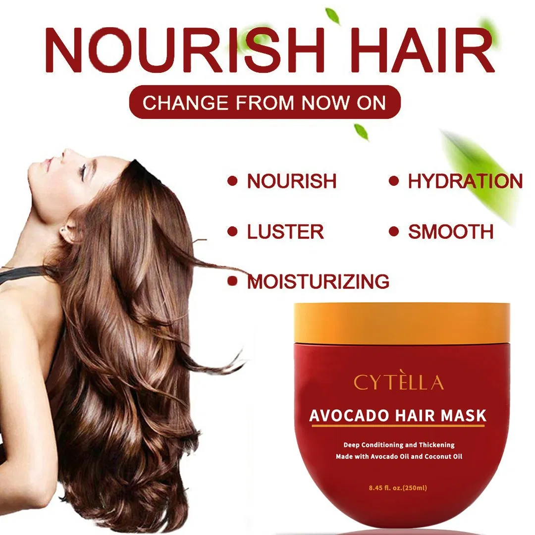 Private Label Vegan Nourishing Soothing Restorative Butter Avocado Hair Mask for Daily Care