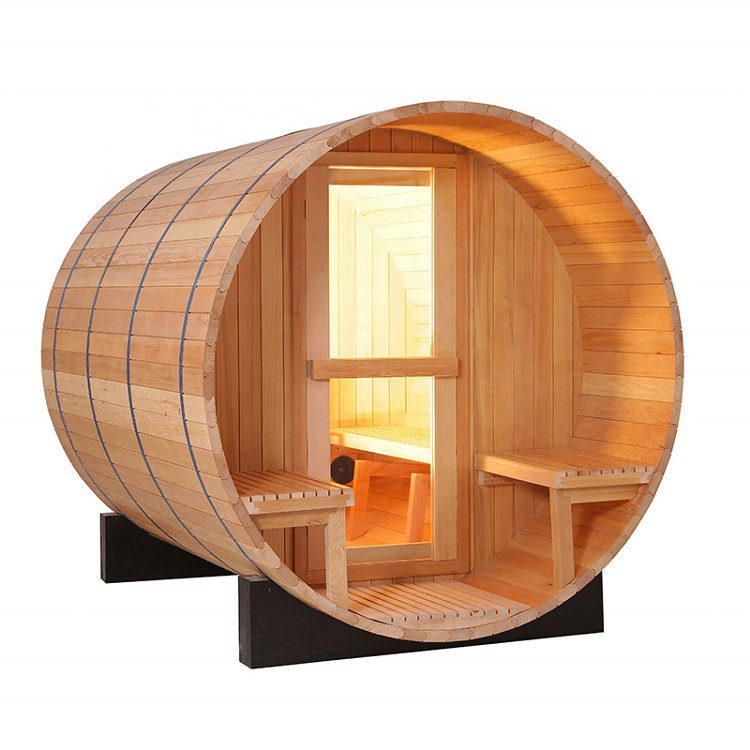 Cheap Outdoor Wooden Barrel Sauna Red Cedar for Sale
