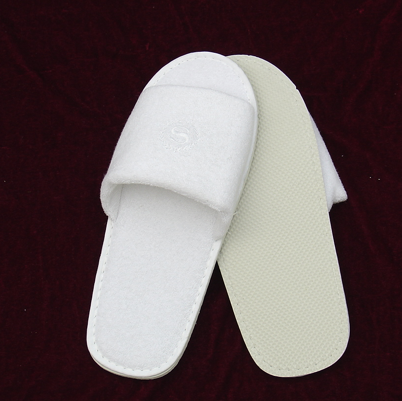 Handcrafted Hotel Cotton Towel Slippers with EVA Rubber DOT Outsole