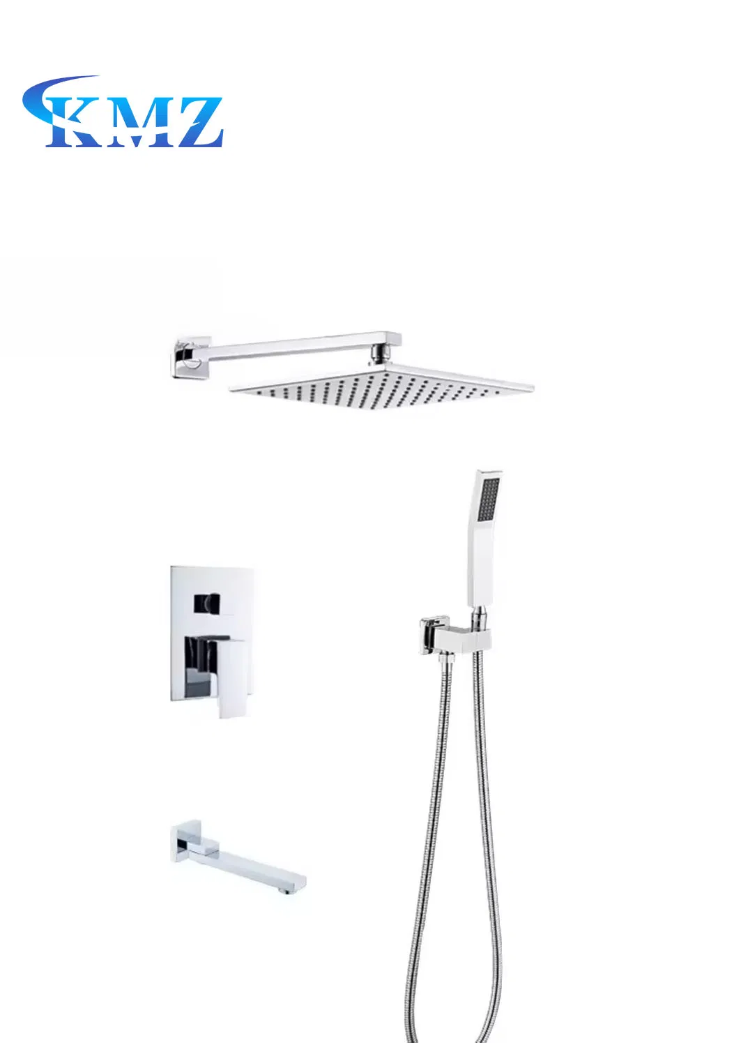 Hot Selling Concealed Shower Faucets Wall Mounted Rain Chrome Shower System 3 Function Shower Set for Bathroom