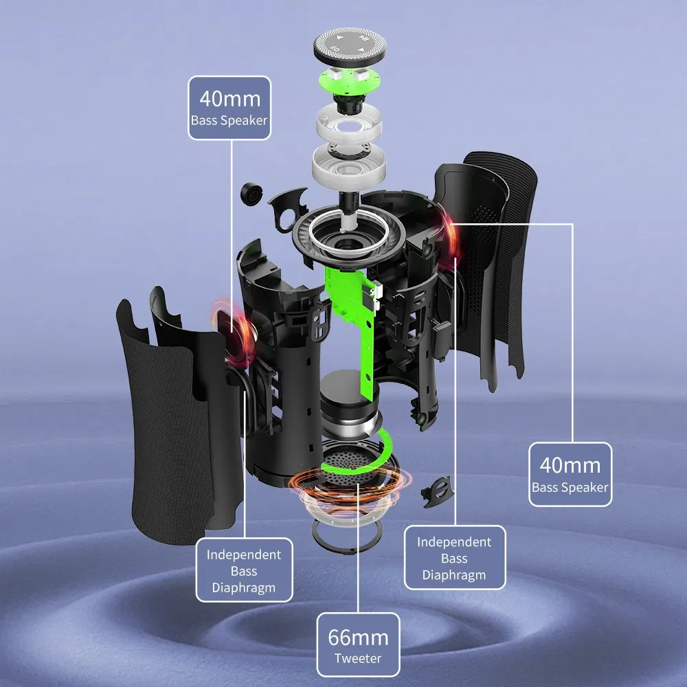 Cyboris T16 Portable Wireless Bluetooth Speaker with RGB Lighting Stereo Surround Sound Music Player