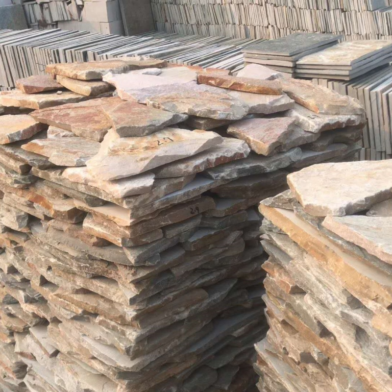 Natural Rusty Irregular Paving Flagstone Cultural Stone Veneer Slate Stone