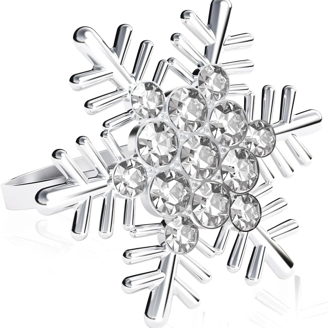Christmas Snowflake Diamond Napkin Rings Gold Napkin Buckle Table Decorations