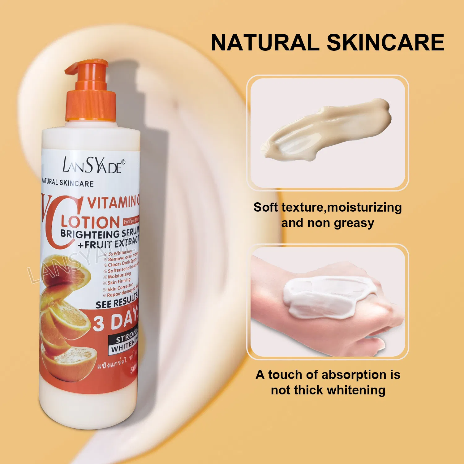 Vc Body Lotion 500ml Moisturizing Fruit Acid Lightening Nourishing Skin