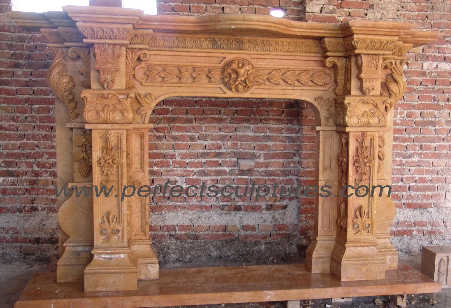 Камин электрический мраморный с резьбой