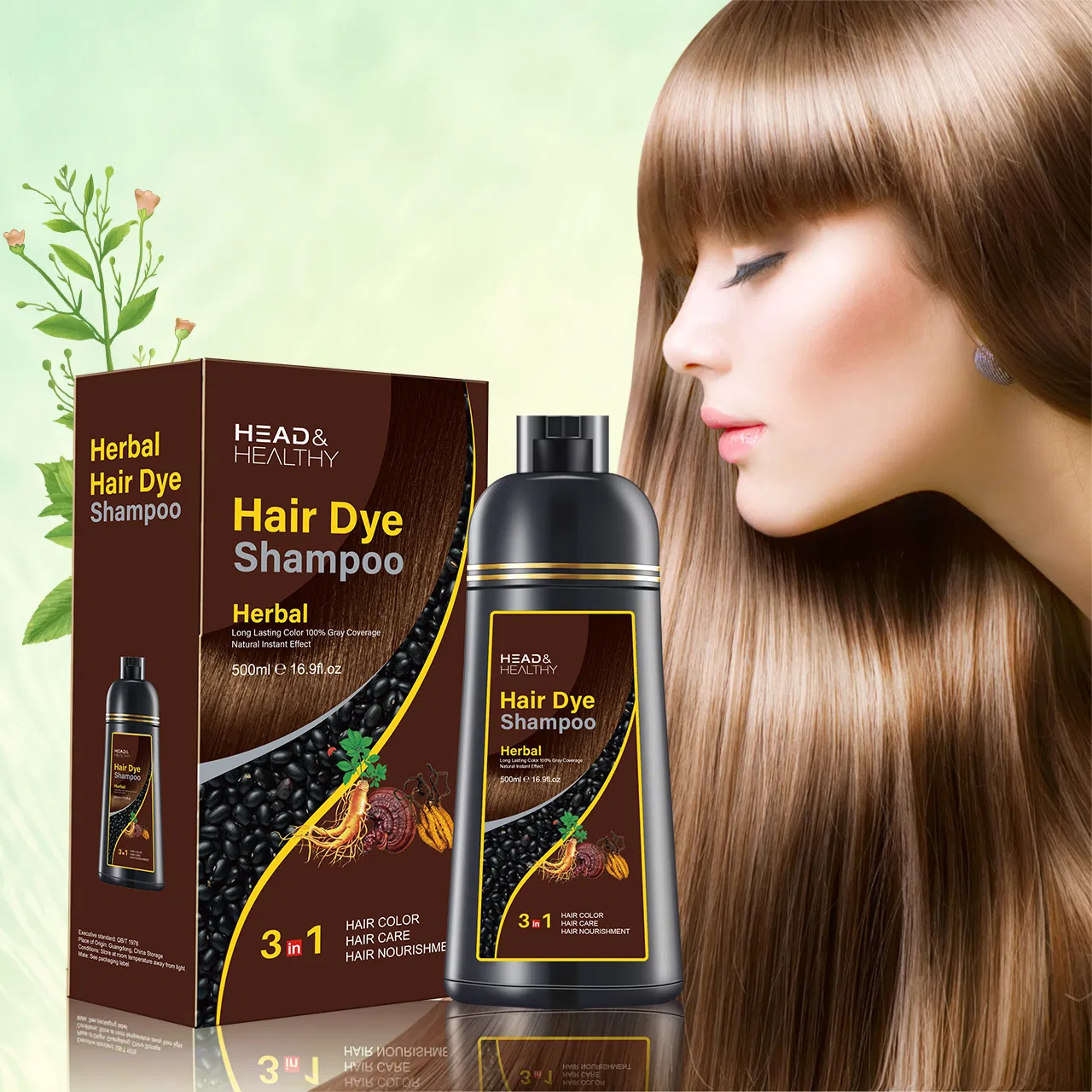 Silkening Shampoo Covers Gray Hair with Luxurious Black Tint