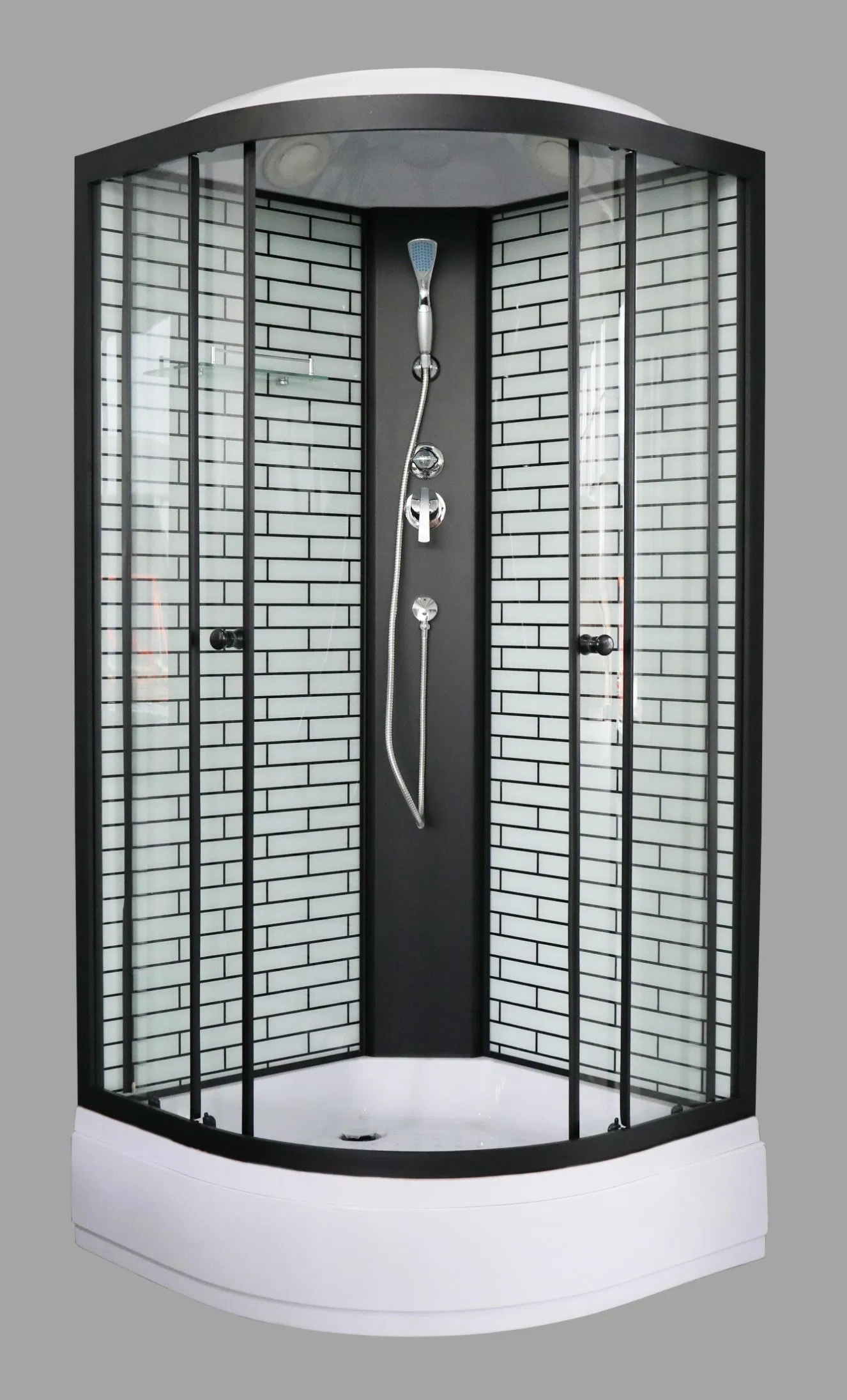 26cm Medium High Tray Shower Room with Mosaic Glass