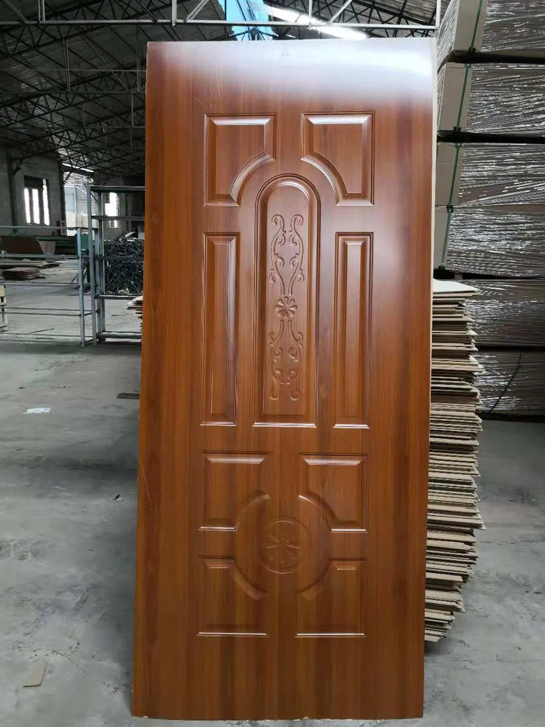 New Patterns Molded Melamine Door Skin with Moulded Door Plank