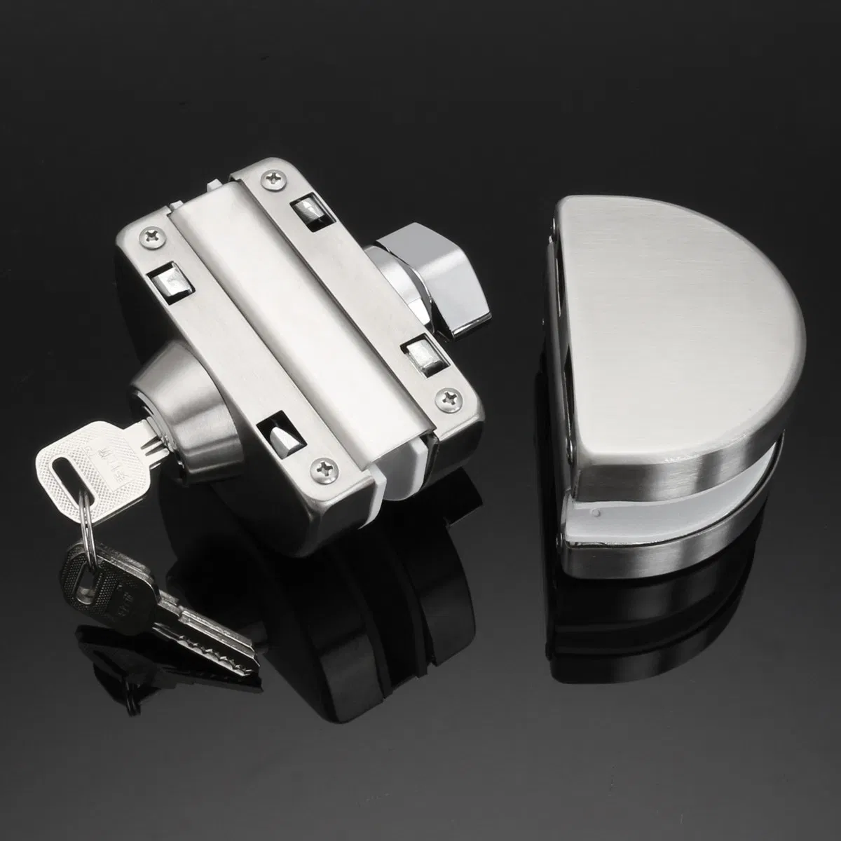 Hotel Key Lock Cylinder Portable Stainless Steel Glass Door Lock