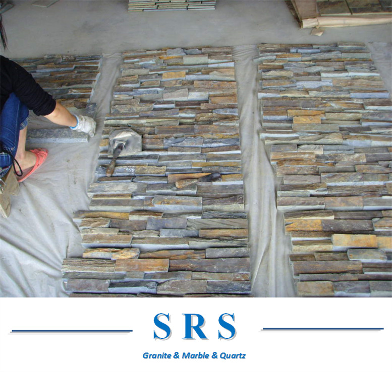 Chinese Natual Rough Culture Stone Slate Panels for Retaining Walls