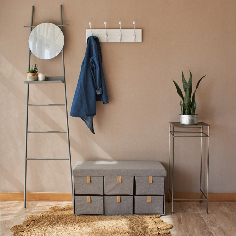 Wall Ladder with Mirror Black